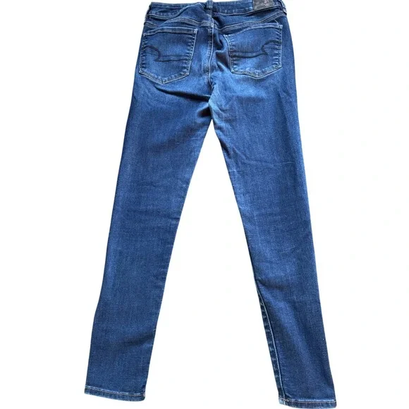 American Eagle Hi Rise Jeggings Women Size 8 Blue Stretch Denim - Picture 2 of 10